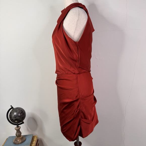 Johanna Ortiz Silk Bantu Mini Dress 6 NWT Terra Cotta Draped Cocktail Party - Picture 5 of 12